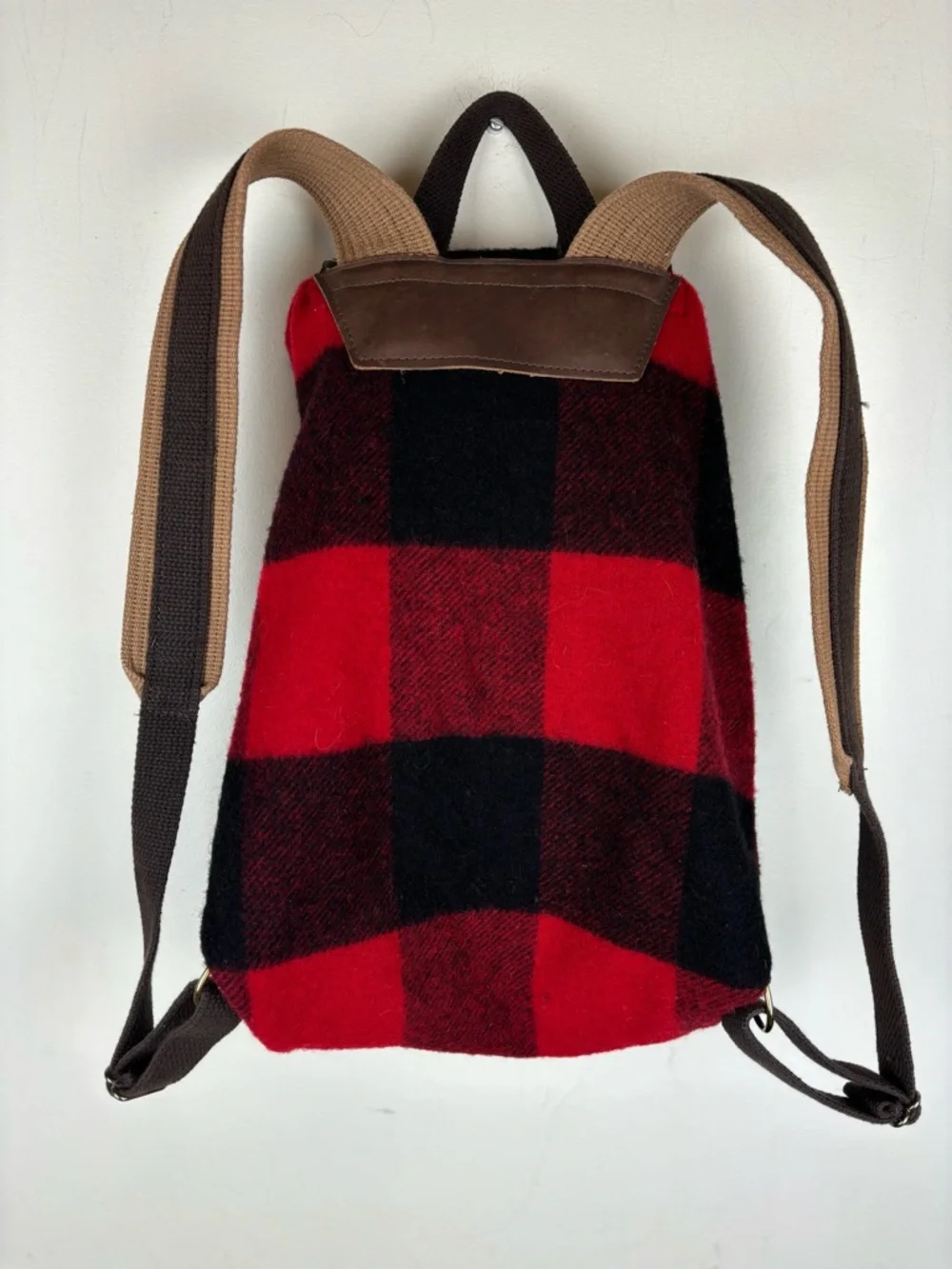 Woolrich X Frost River Backpack-Wool Red Buffalo Plaid & Leather-Made in USA
